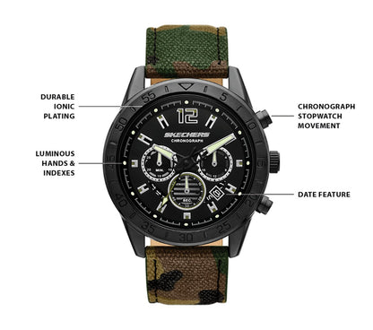 Men Skechers Kornblum Camo Watch