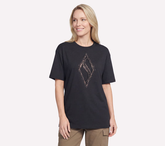 Women Skechers Gold Splatter Diamond Short Sleeve Tee