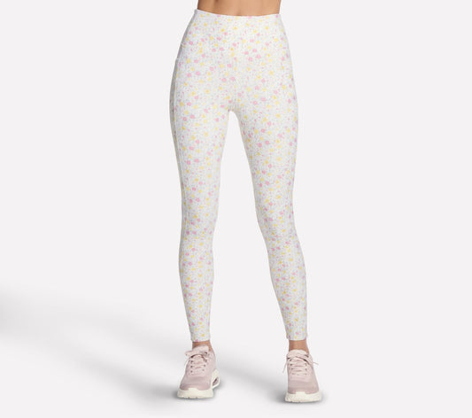 Women Skechers GO WALK Rib Floral Full Length High-Waisted Legging