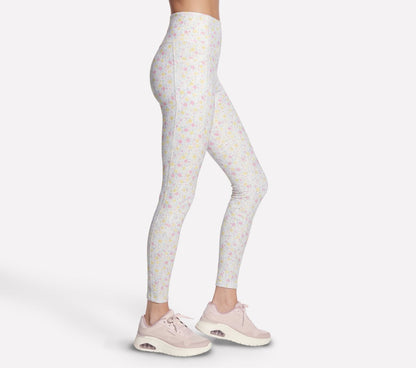 Women Skechers GO WALK Rib Floral Full Length High-Waisted Legging
