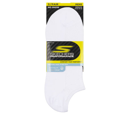 Men Skechers 3 Pack No Show Stretch Socks