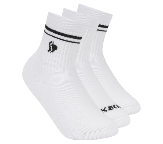 Kids Skechers 3 Pack Girls' Low Crew Ribbed Socks